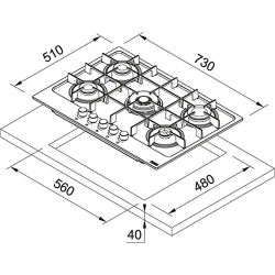 Варочная панель на газе Franke FHSM 755 4G DC C (106.0554.394) flexmag.md