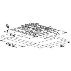 Plita incorporabila pe gaz Franke smart FHMR 604 4G XS E (106.0049.038) flexmag.md