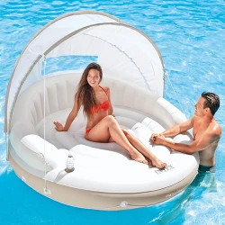 Матрас-плот надувной со съемным балдахином Intex Island 58292 flexmag.md