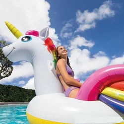 Pluta-saltea gonflabila inot cu manere Intex Unicorn gigant 57561 flexmag.md