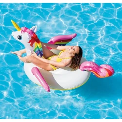 Pluta-saltea gonflabila inot cu manere Intex Unicorn gigant 57561 flexmag.md