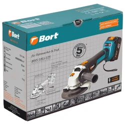 Polizor unghiular pe acumulator Bort BWS-18Li-125 flexmag.md
