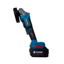 Углошлифовальная машина на аккумуляторе Hammer AG-DC221 (1 аккумулятор) flexmag.md