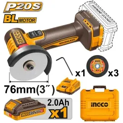 Polizor unghiular pe acumulator Ingco CAGLI207625 (1 acumulator) flexmag.md