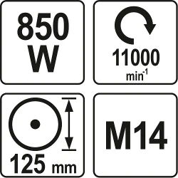 Углошлифовальная машина Yato YT-82094 flexmag.md