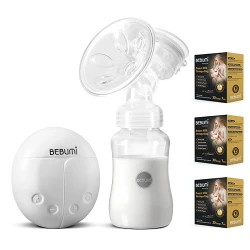 Электрический грудной насос BEBUMI BS Eco Buburuza (белый) + 90 пакетов PRO flexmag.md