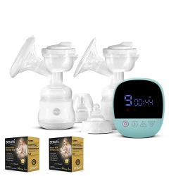 Pompa de san electrica dubla BEBUMI BD1(blue) + 60 pungi PRO flexmag.md