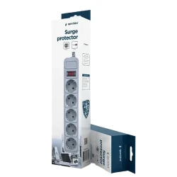 Электрический удлинитель Gembird GMB SPG3-B -6C, 5 розеток, 1,8 м, белый flexmag.md