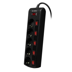 Удлинитель питания SVEN SF-05PL, 5 розеток, 3 м, черный flexmag.md