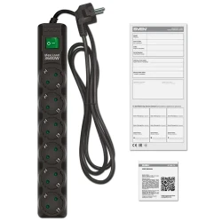 Удлинитель питания SVEN SF-06E -16, 6 розеток, 1,8 м, черный flexmag.md