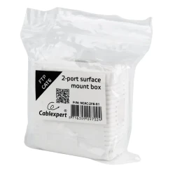 Priza pentru montare pe perete Cablexpert NCAC-2F6-01, Alb flexmag.md