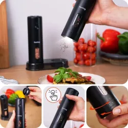 Rasnita de sare si piper Huslog HUS1035 Negru flexmag.md