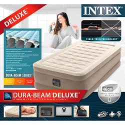 Матрас надувной со встроенным насосом Velour Ultra Plush Intex 64426 flexmag.md
