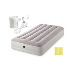 Матрас надувной с переносным насосом Intex Velur Prestige 64177 flexmag.md