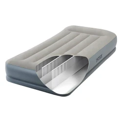 Матрас надувной со встроенным подголовником и насосом Intex Velur Mid-rise Air 64116 flexmag.md