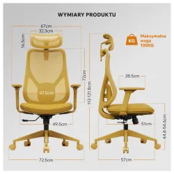 Scaun de birou SENSE7 Moyo Textil Galben flexmag.md