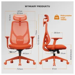 Scaun de birou SENSE7 Moyo Textil Portocaliu flexmag.md