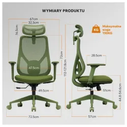 Scaun de birou SENSE7 Moyo Textil Verde flexmag.md