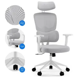 Scaun de birou SENSE7 Veno Textil Gri - Alb flexmag.md