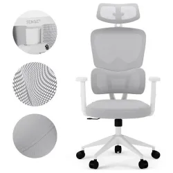 Scaun de birou SENSE7 Veno Textil Gri - Alb flexmag.md