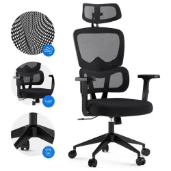 Scaun de birou SENSE7 Veno Textil Negru flexmag.md