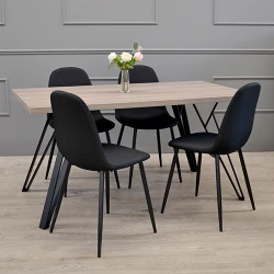 Scaun Deco C-710 Denim Black+Black Legs flexmag.md