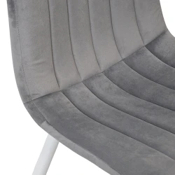 Scaun Deco DC-90P N20 Catifea Dark Grey+White Legs flexmag.md