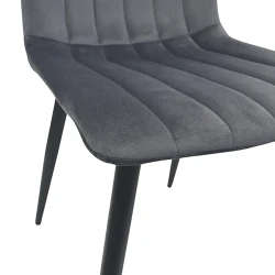 Scaun Deco DC-90P N21 Catifea Dark Grey+Black Legs flexmag.md