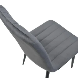 Scaun Deco DC-90P N21 Catifea Dark Grey+Black Legs flexmag.md