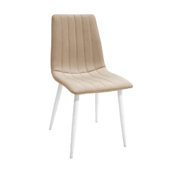 Стул Deco DC-90P N3 Джинсовый светло-бежевый+белые ножки flexmag.md
