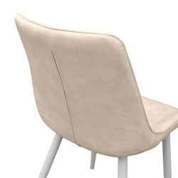 Scaun Deco Hans Beige PU Cosy 15+White Legs flexmag.md