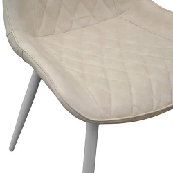Scaun Deco Hans Beige PU Cosy 15+White Legs flexmag.md