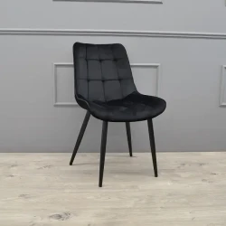 Scaun Deco Hans Catifea Black flexmag.md