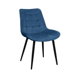 Стул Deco Hans Catifea Blue HLR63 Pus Black Legs flexmag.md