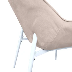 Scaun Deco Lotus Catifea Capucino HLR-7+White Legs flexmag.md