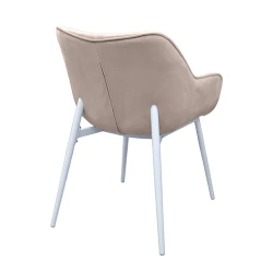 Scaun Deco Lotus Catifea Capucino HLR-7+White Legs flexmag.md