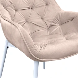 Scaun Deco Lotus Catifea Capucino HLR-7+White Legs flexmag.md