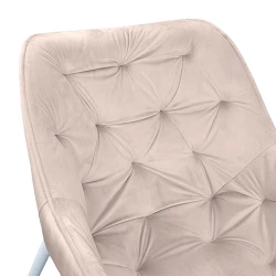 Scaun Deco Lotus Catifea Capucino HLR-7+White Legs flexmag.md