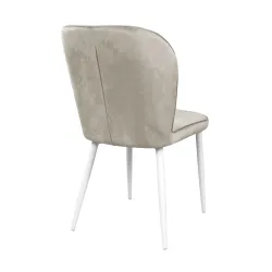 Scaun Deco Tusk-Catifea Camel HLR7+White Legs flexmag.md