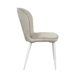Scaun Deco Tusk-Catifea Camel HLR7+White Legs flexmag.md