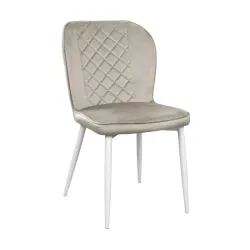 Scaun Deco Tusk-Catifea Camel HLR7+White Legs flexmag.md