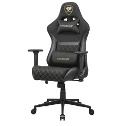Игровое кресло Cougar Armor One V2 Gold F, [ПВХ] кожа, черно-золотое flexmag.md