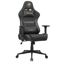 Игровое кресло Cougar Armor One V2 Gold F, [ПВХ] кожа, черно-золотое flexmag.md