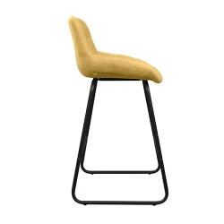 Scaun pentru bar Deco Nicole CFS Hoker LB Yellow Soro-40+Black Legs flexmag.md