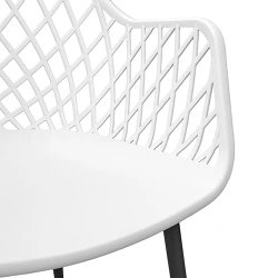 Scaun pentru gradina Deco SL-7019 White+Black Legs flexmag.md