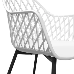 Scaun pentru gradina Deco SL-7019 White+Black Legs flexmag.md