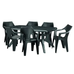 Стул садовый Keter Dante Low Back Graphite (207063) flexmag.md