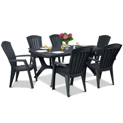 Scaun pentru gradina Keter Santorini Graphite (220575) flexmag.md