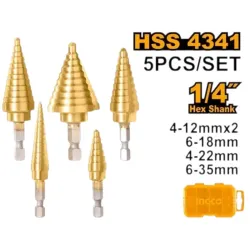 Set burghiu metal in trepte Ingco AKSDS2051 flexmag.md