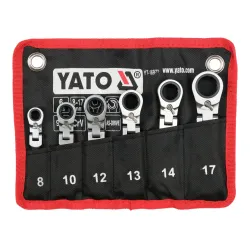 Набор комбинированных ключей с шарниром и трещоткой Yato YT16977 flexmag.md